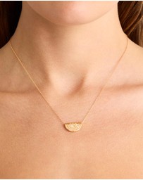 By Charlotte - Gold Lotus Short Necklace