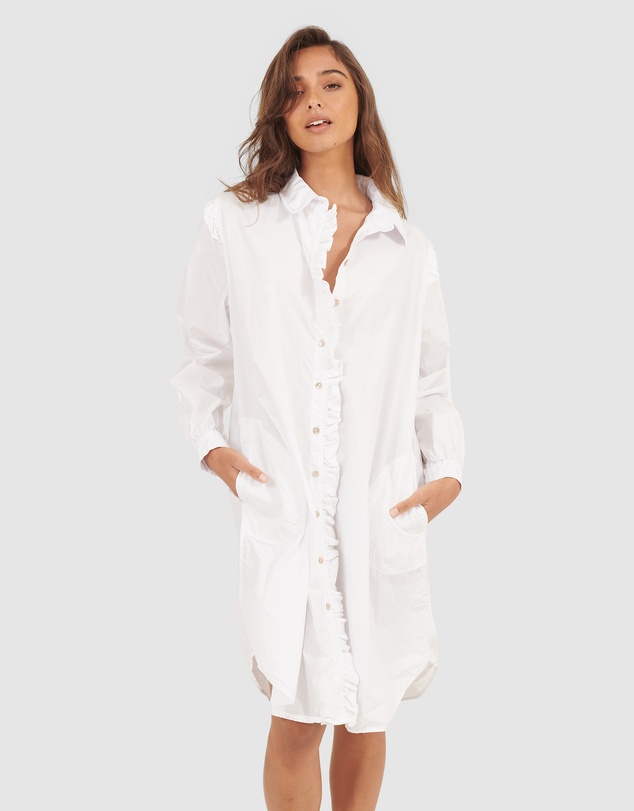 Primness - Ruffles Shirt Dress