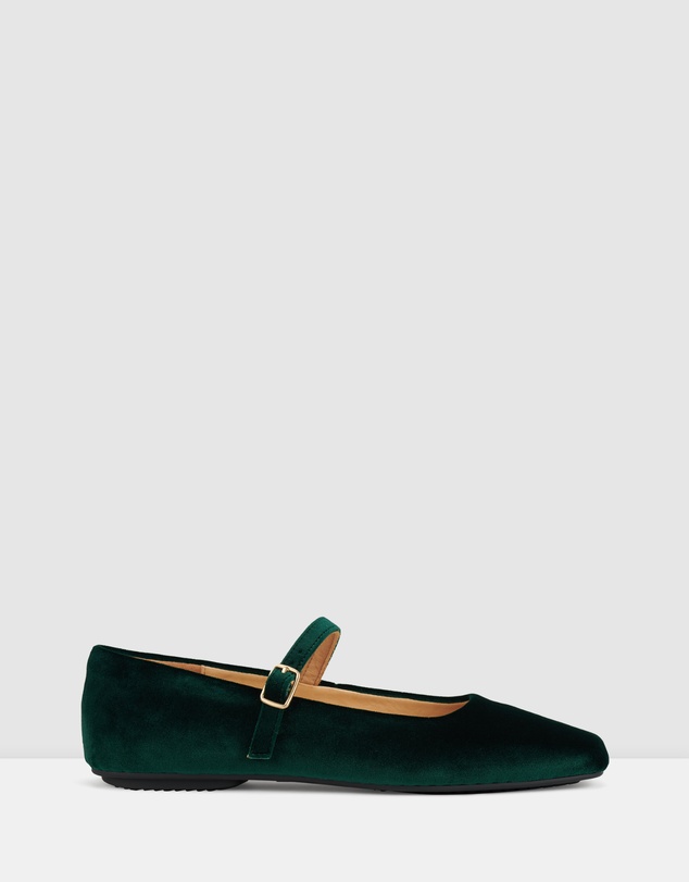 Rollie - Mary Jane Velvet Flat