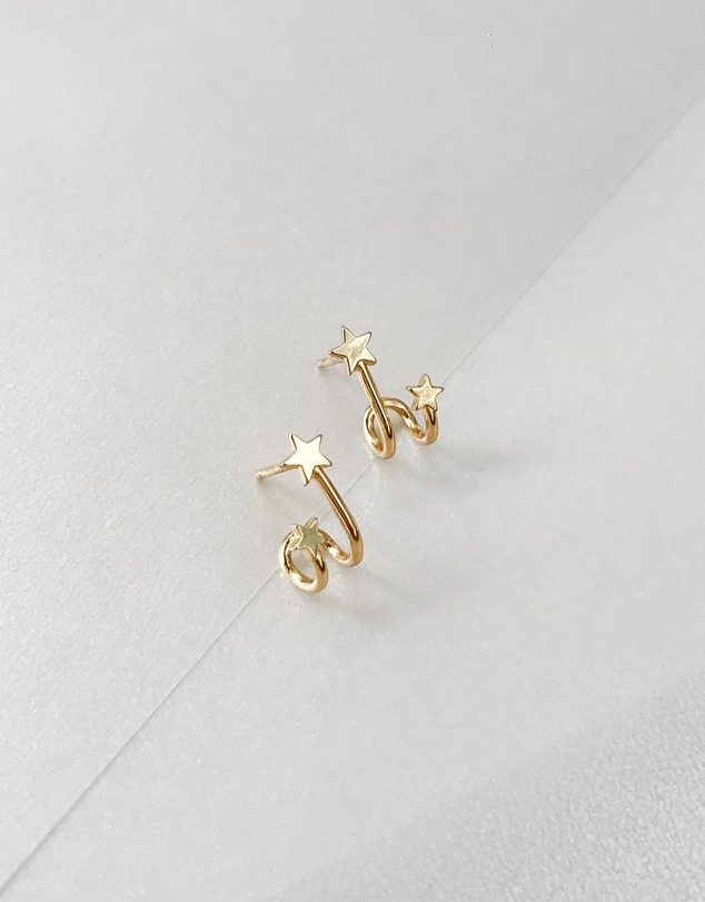 Wanderlust + Co - In The Stars Gold Huggie Earrings