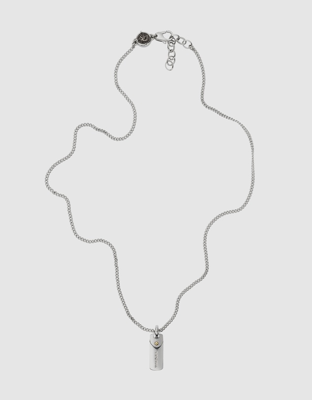 Diesel - Single Pendant Silver-Tone Necklace DX1116040