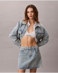 Calvin Klein Jeans - Denim Logo Tape Mini Skirt