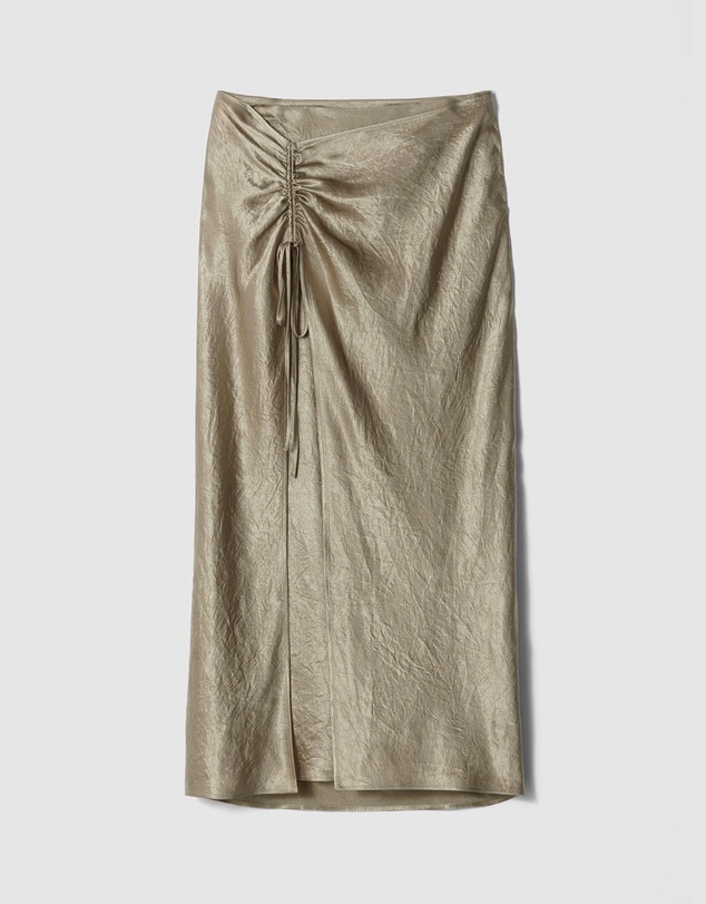 & Other Stories - Drawstring Satin Midi Skirt