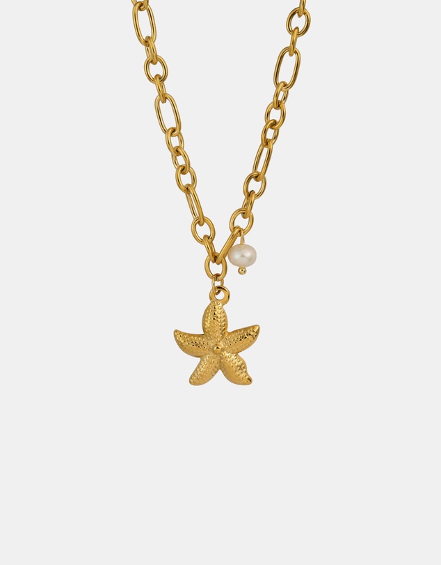 Zoe Olivia - Waterproof Pearl and Starfish Link Necklace