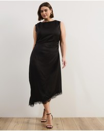 Atmos&Here Curvy - Quinn Satin Midi Dress With Lace Trim