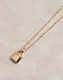 Najo - Love Lock Yellow Gold Pendant (45cm + 5cm ext)