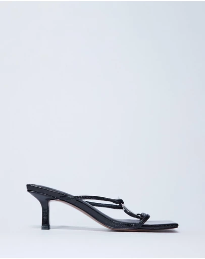 TOPSHOP - Alice Hardware Square Toe Heeled Mules