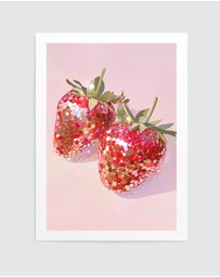 Olive et Oriel - Sparkling Strawberries by Melloi Art Prints Art Print
