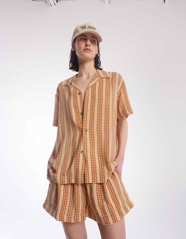 THE TALES - The Tales Retro Daisy Crepe Camp Shirt