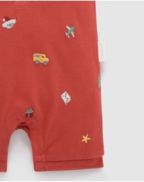 Purebaby - Christmas Polo Growsuit -Kids-Babies