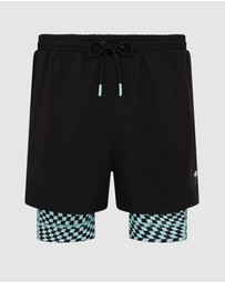 Boardies - Boardies Warped Check Active Compression Shorts