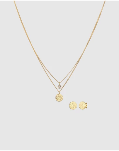 Elli Jewelry - Jewelry Set Set Crystal Statement 925 Sterling Silver Gold-Plated