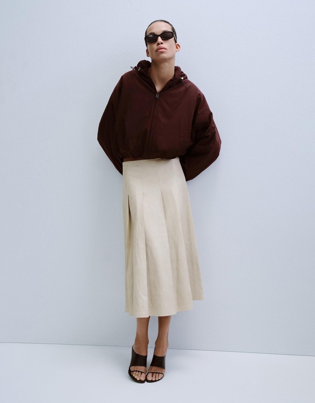 M.N.G - Faux-Leather Godet Skirt