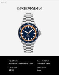 Emporio Armani - Silver Tone Analogue Watch