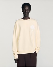 Sandro - Layered Flower Crewneck Sweatshirt