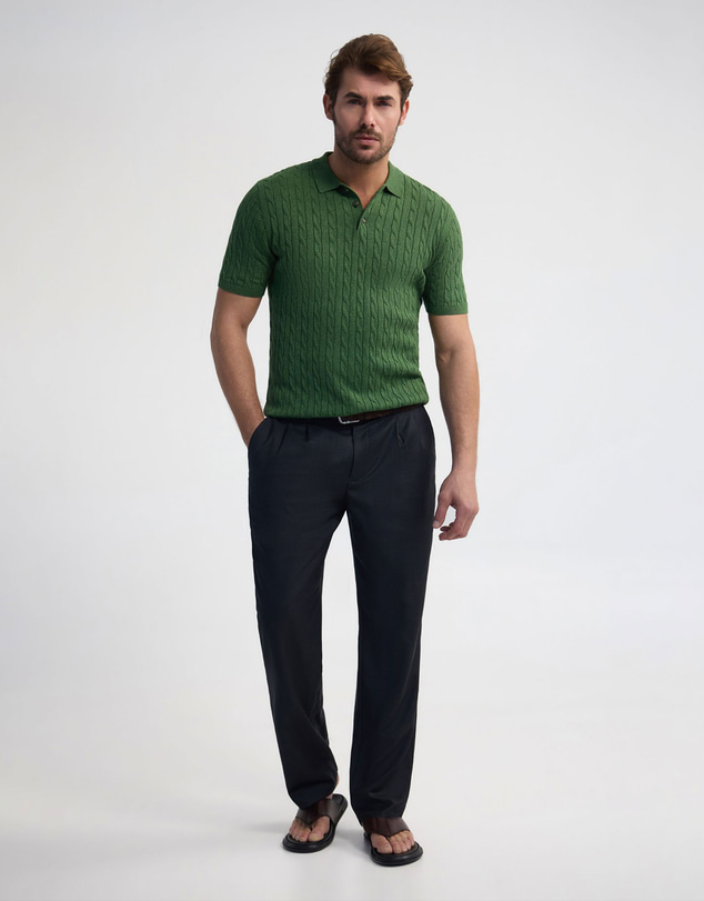 Oxford - Fernando Cable Knit Polo