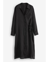 NEXT - Tie Front Long Sleeve Textured Utility Shirt Dress