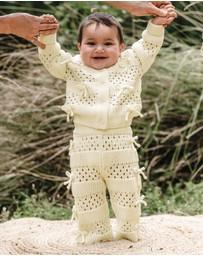 Kynd Baby - Knit Bow Pant in Ivory