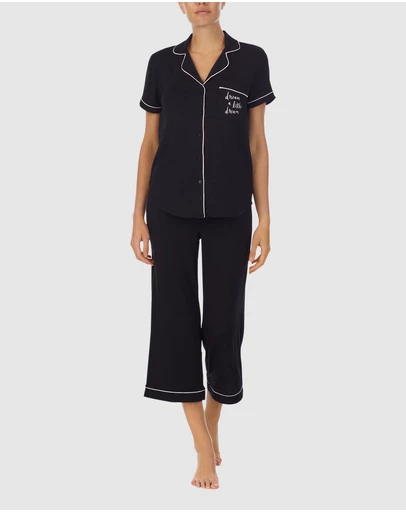 Kate Spade - Modal Jersey Button Up Short Sleeve Long Pyjama Set
