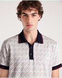 Calibre - Monogram Jacquard Polo Silver