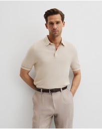Country Road - Australian Cotton Blend Silk Tipped Knit Polo