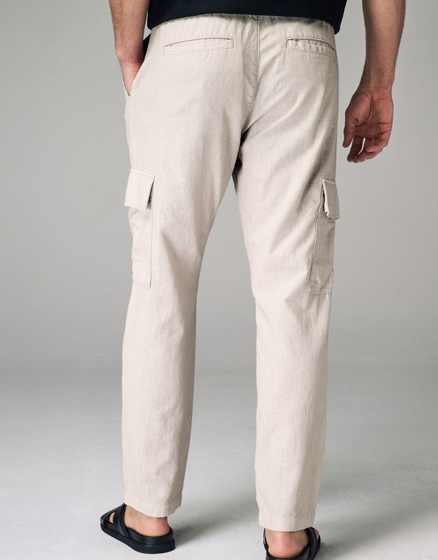 NEXT - Linen Cotton Elasticated Drawstring Cargo