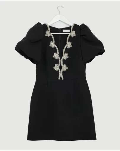 Revibe - Repaired Rebecca Vallance Harlynn Puff Sleeve Mini Dress - AU 12
