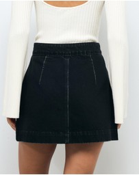 AERE - Denim Wrap Over Mini Skirt