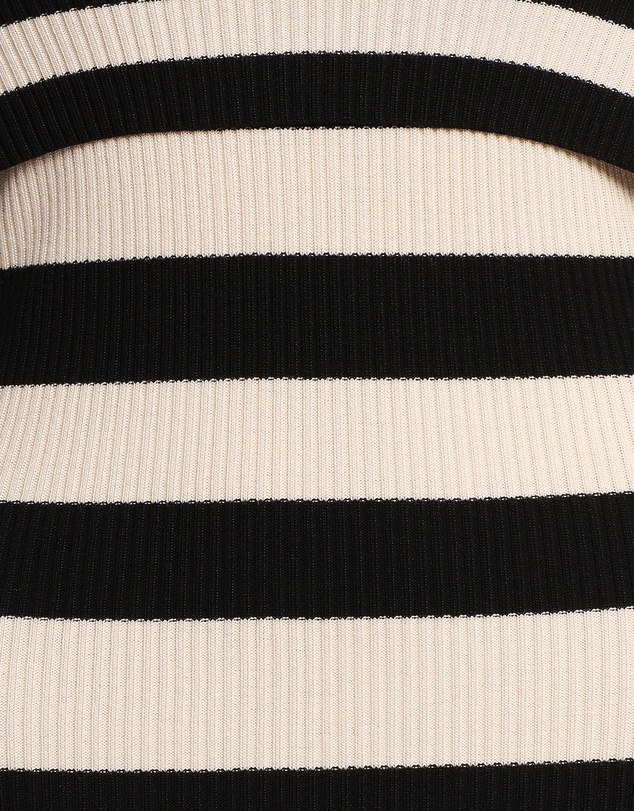 Petal & Pup - Banks Off Shoulder Knit Dress - Black Cream Stripe