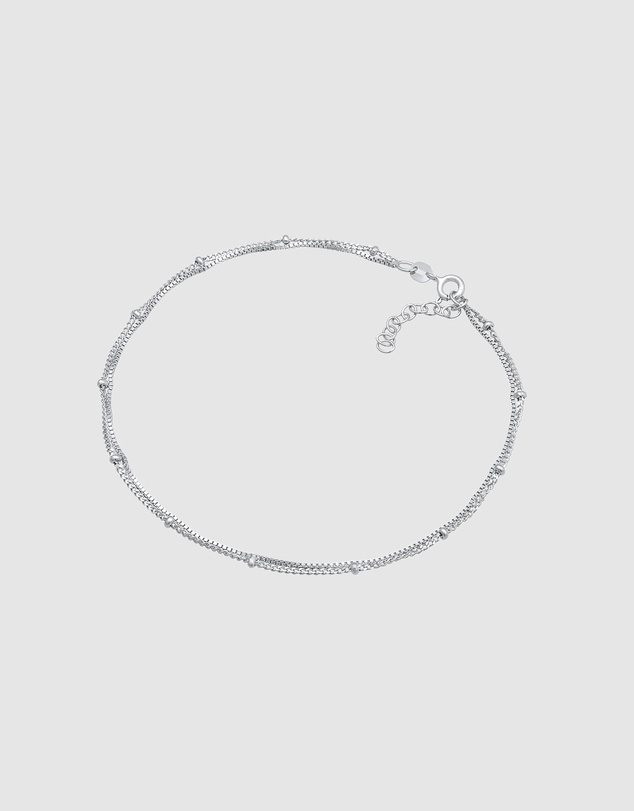 Elli Jewelry - Double Chain Anklet in 925 Silver