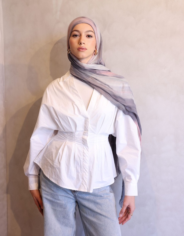 Mod Squad - Printed Rayon Hijab - Rosy Haze