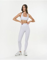 STAX. - Square Neck Halter Crop Airlyte - Grey Marle