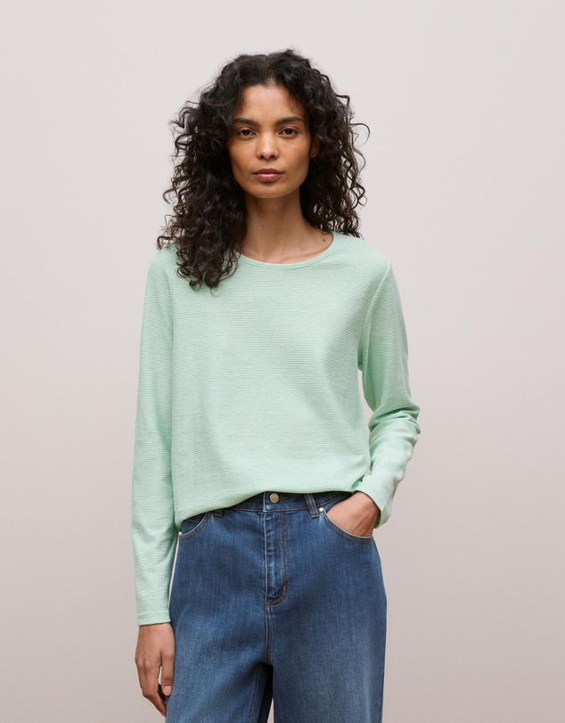 Trenery - Ottoman Marle Long Sleeve T-shirt in Peppermint
