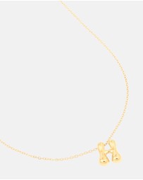Lovisa - Waterproof Gold Plated Stainless Steel Large Bubble Letter H Necklace