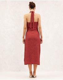 AERE - Textured Halter Midi Dress