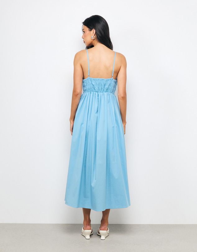 AERE - Tansy Shirred Bodice Midi Dress