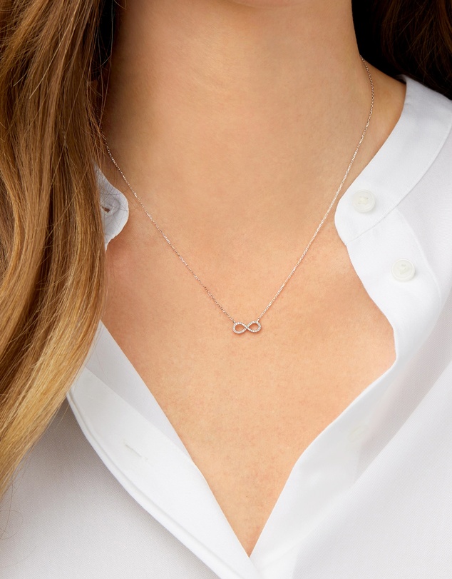 Michael Hill - Infinity Necklace with Diamonds in Sterling Silver