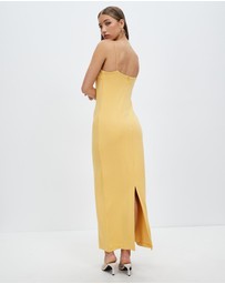 Third Form - Mode Straight Neck Maxi Dress
