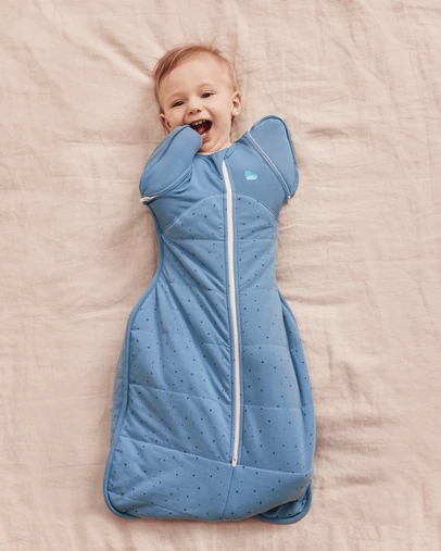 Love to Dream - Swaddle Up™ Transition Bag 2.5 TOG Quilted Stretch Cotton Pebbles Storm Blue