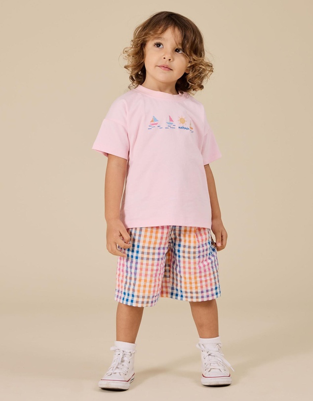 Goldie + Ace - Rainbow Gingham Kirby Relaxed - Babies-Kids