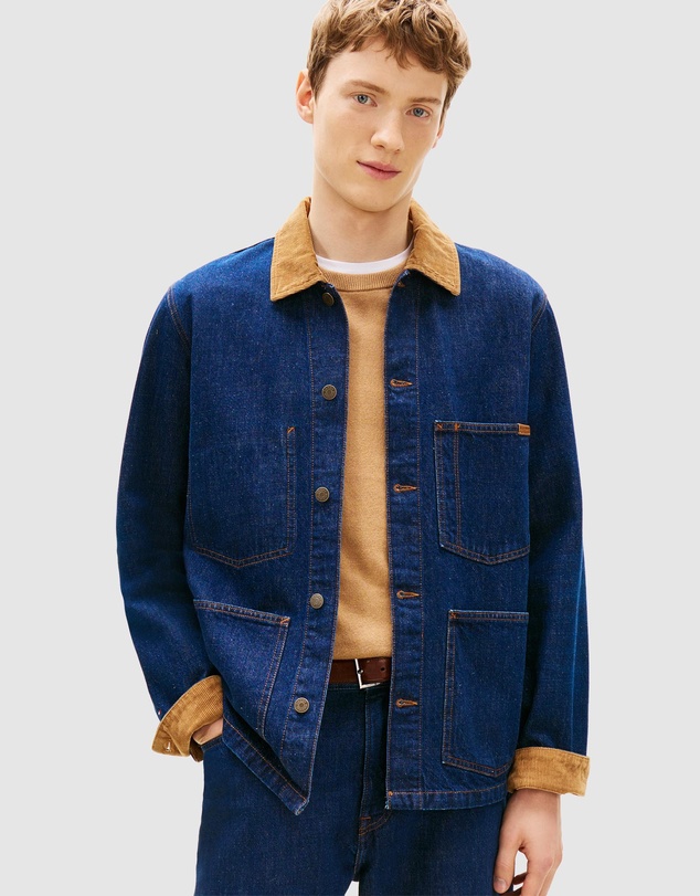Tommy Hilfiger - Corduroy Collar Denim Chore Jacket