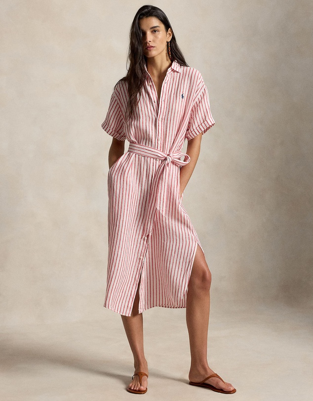 Polo Ralph Lauren - Striped Linen Short-Sleeve Shirtdress