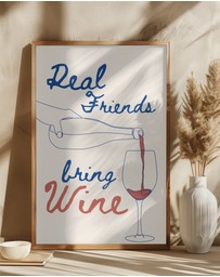 Olive et Oriel - Real Friends Bring Wine by Ohkimiko Art Print