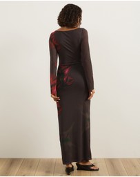 Atmos&Here - Indie Long Sleeve Mesh Maxi Dress