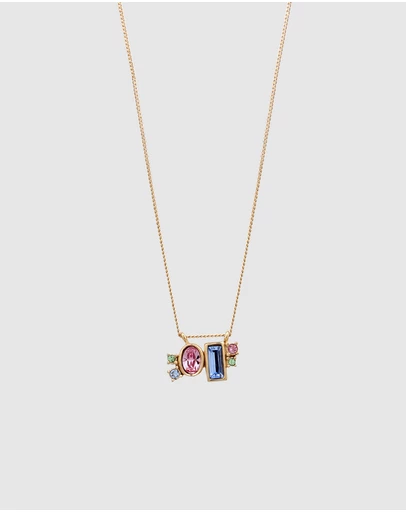 Elli Jewelry - Necklace Crystal Dainty 925 Sterling Silver Gold-Plated