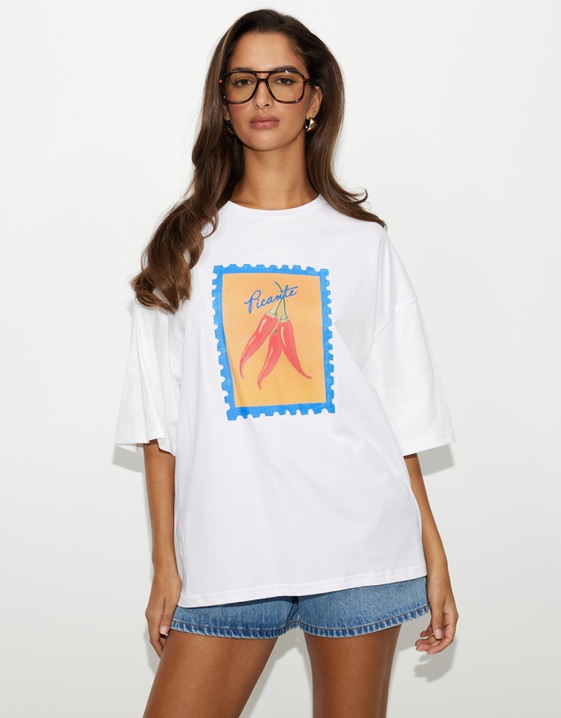 Dazie - Too Hot Oversized Graphic T-Shirt