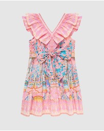 Camilla - Tiered Mini Dress With Frill Neck - Kids-Teens
