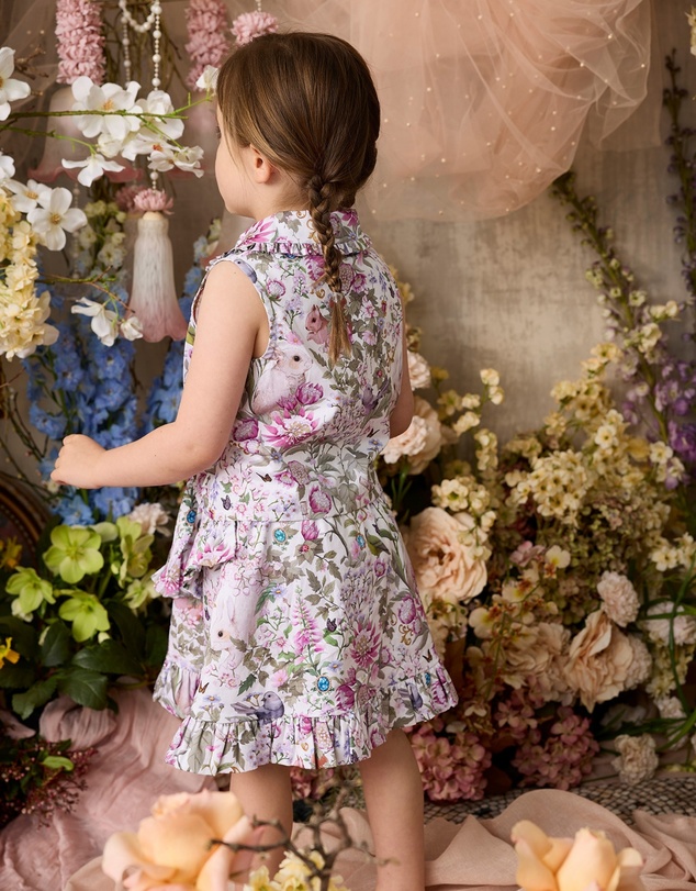 Fleur Harris - 'Heirloom Treasures' Millie Ruffle Skirt in Gardenia