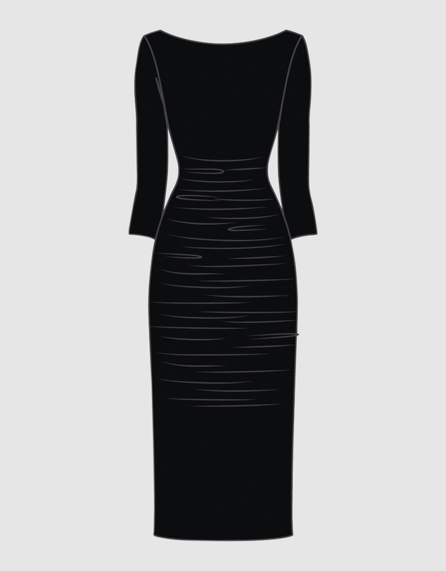 Miraclesuit Shapewear - Rory 3/4 Sleeve Boat Neckline Bodycon Shaping Dress