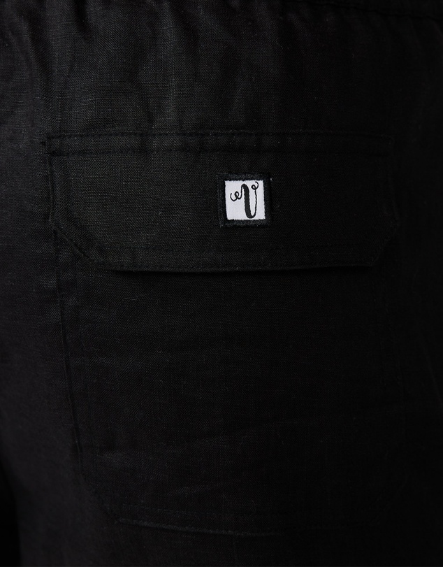 Vacay Swimwear - Black Linen Shorts